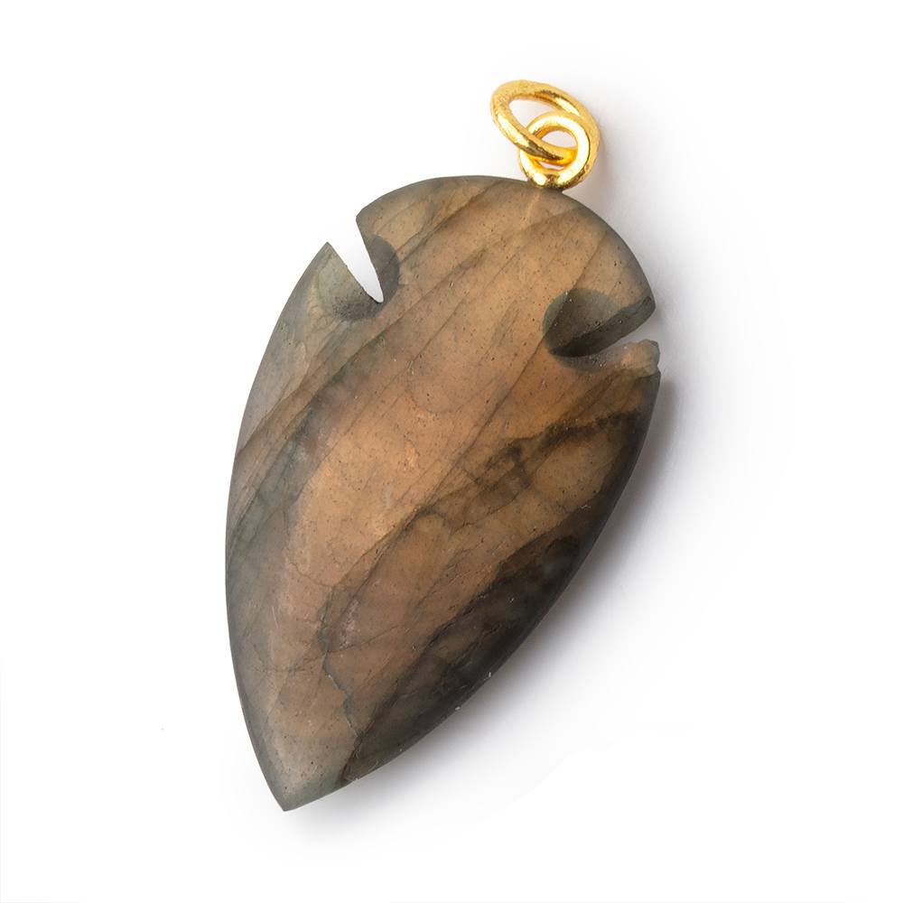35x20mm Labradorite Matte Arrowhead Focal Pendant 1 piece (ONLINE ORDER ONLY)