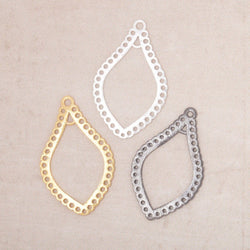 35x21mm Brushed Filigree Tear Drop Charm Set of 2 pieces (ONLINE ORDER ONLY)
