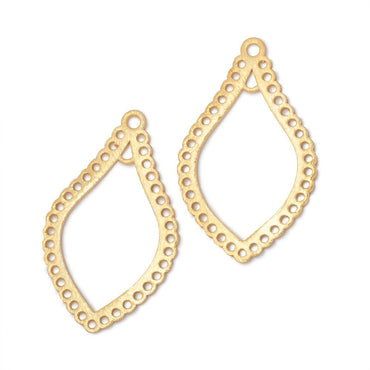 35x21mm Brushed Filigree Tear Drop Charm Set of 2 pieces (ONLINE ORDER ONLY)