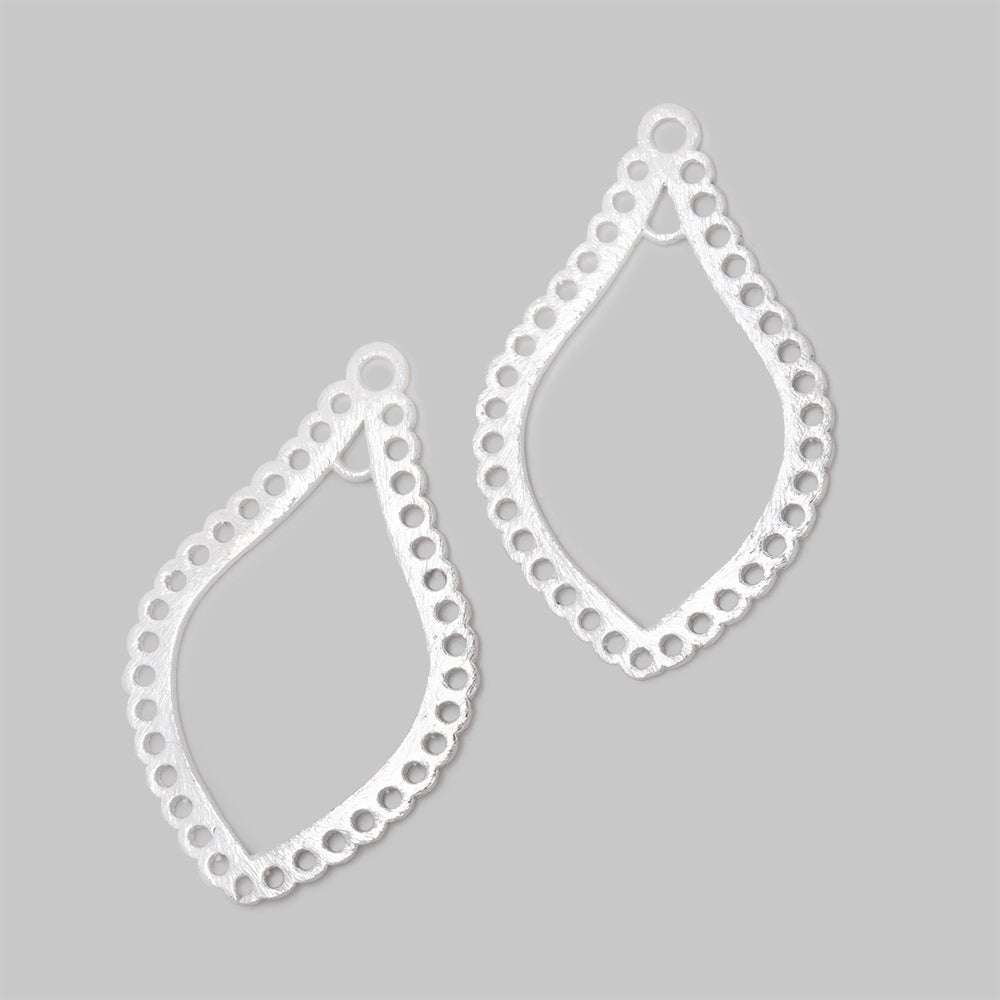 35x21mm Brushed Filigree Tear Drop Charm Set of 2 pieces (ONLINE ORDER ONLY)