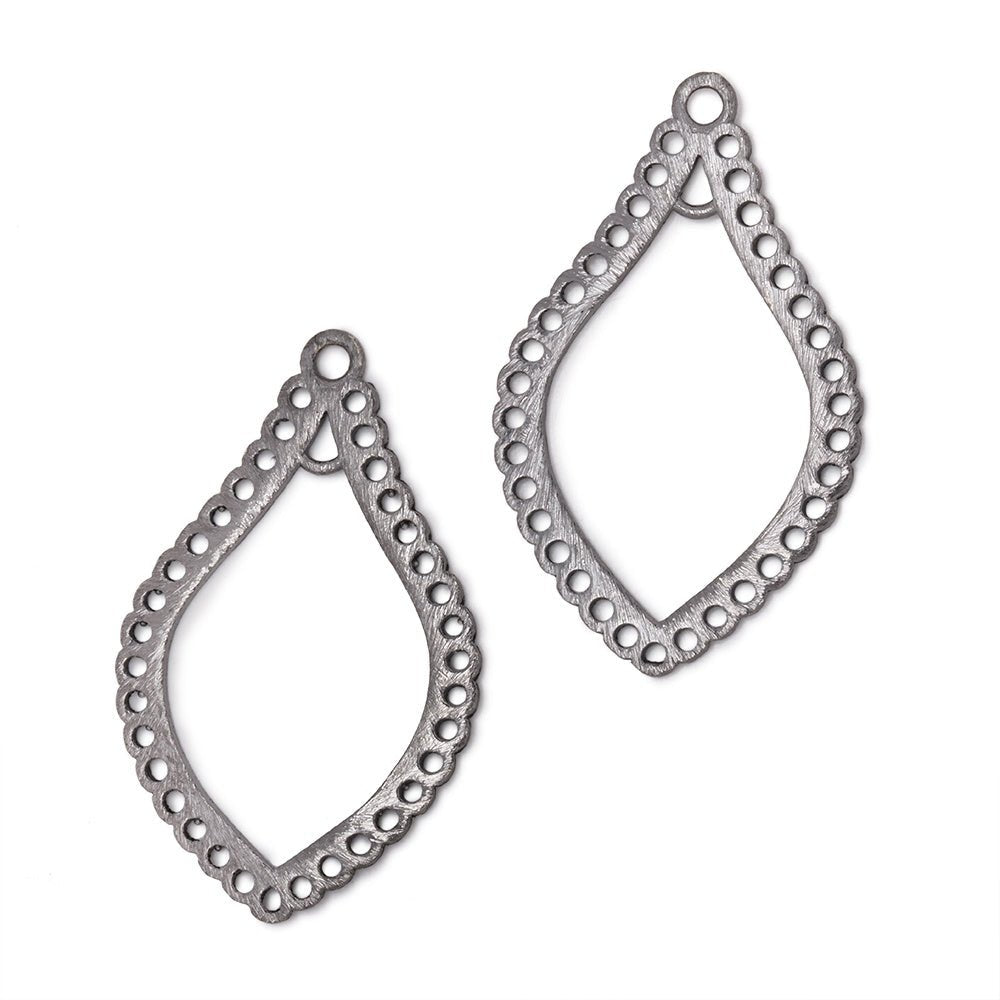 35x21mm Brushed Filigree Tear Drop Charm Set of 2 pieces (ONLINE ORDER ONLY)