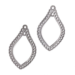 35x21mm Brushed Filigree Tear Drop Charm Set of 2 pieces (ONLINE ORDER ONLY)