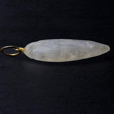 35x21mm Matte Rainbow Moonstone faceted Arrowhead Focal Pendant 1 pc (ONLINE ORDER ONLY)