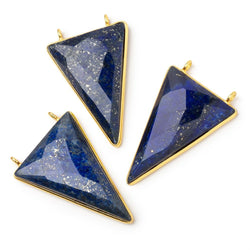 35x24mm Vermeil Bezel Lapis Lazuli Faceted Point Connector 1 piece (ONLINE ORDER ONLY)