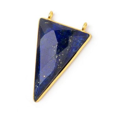 35x24mm Vermeil Bezel Lapis Lazuli Faceted Point Connector 1 piece (ONLINE ORDER ONLY)