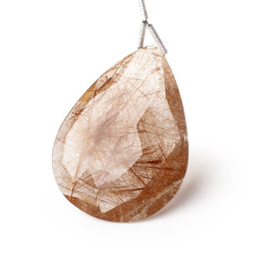35x25mm Rutilated Quartz Faceted Pear Focal Bead 1 piece (ONLINE ORDER ONLY)