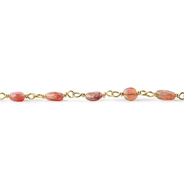 3.5x3-4.5x3mm Ethiopian Opal plain nugget Vermeil Chain by the foot (ONLINE ORDER ONLY)