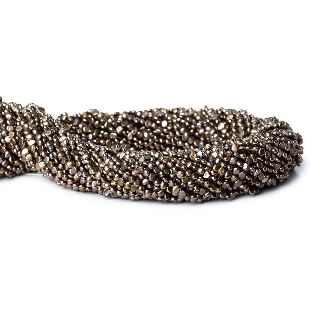 3.5x3-4x3mm Purplish Green Freshwater Pearl Side Drilled Baroque 15 inch 137 pcs (ONLINE ORDER ONLY)