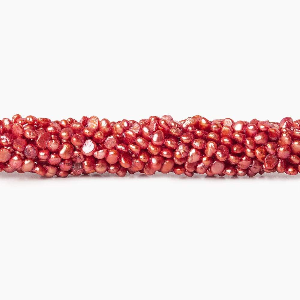 3.5x3-4x3mm Salmon Orange Side Drilled Baroque Freshwater Pearl 15 inch 92 pcs (ONLINE ORDER ONLY)