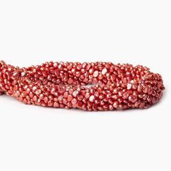 3.5x3-4x3mm Salmon Orange Side Drilled Baroque Freshwater Pearl 15 inch 92 pcs (ONLINE ORDER ONLY)