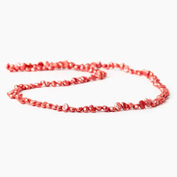 3.5x3-4x3mm Salmon Orange Side Drilled Baroque Freshwater Pearl 15 inch 92 pcs (ONLINE ORDER ONLY)