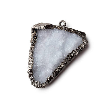 35x32mm Black Gold Leafed Gray Drusy Freeform Pendant 1 piece (ONLINE ORDER ONLY)