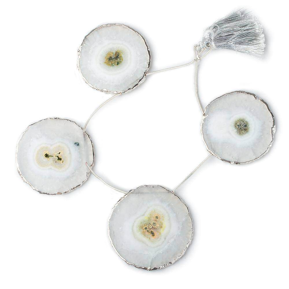 35x35-40x40mm Silver Leafed Solar Quartz Slices AAA Grade 4 pieces (ONLINE ORDER ONLY)