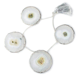 35x35-40x40mm Silver Leafed Solar Quartz Slices AAA Grade 4 pieces (ONLINE ORDER ONLY)