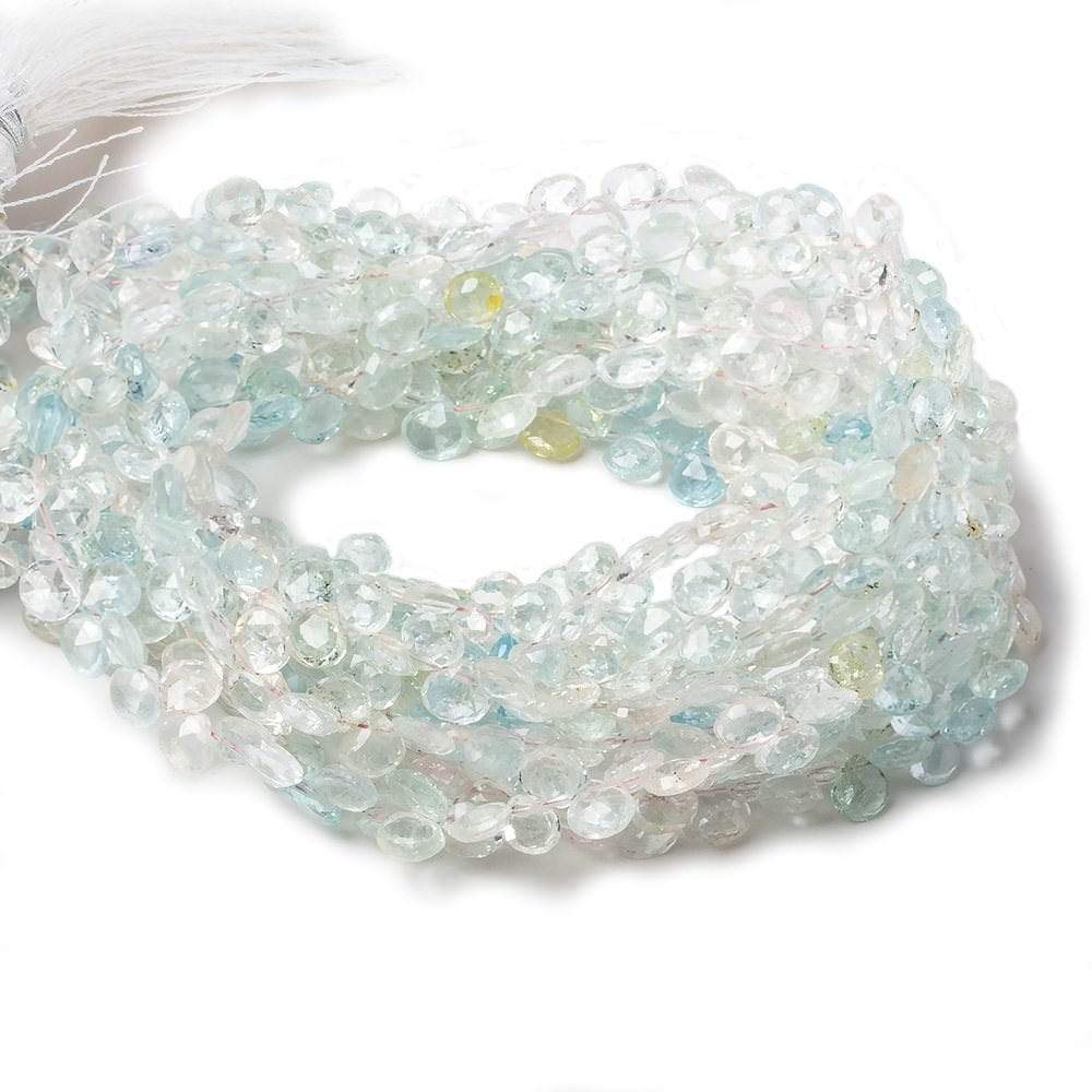 3.5x5mm Multi Beryl faceted heart briolette beads 16 inch (ONLINE ORDER ONLY)