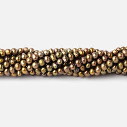 3.5x3mm Light Olive Green Off Round Freshwater Pearl 16 inch 135 pieces (ONLINE ORDER ONLY)