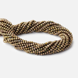 3.5x3mm Light Olive Green Off Round Freshwater Pearl 16 inch 135 pieces (ONLINE ORDER ONLY)