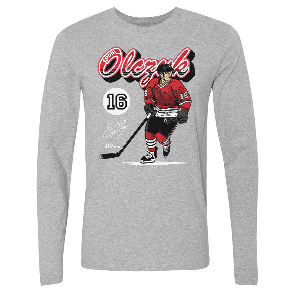 Eddie Olczyk Chicago Retro Script WHT (ONLINE ORDER ONLY)
