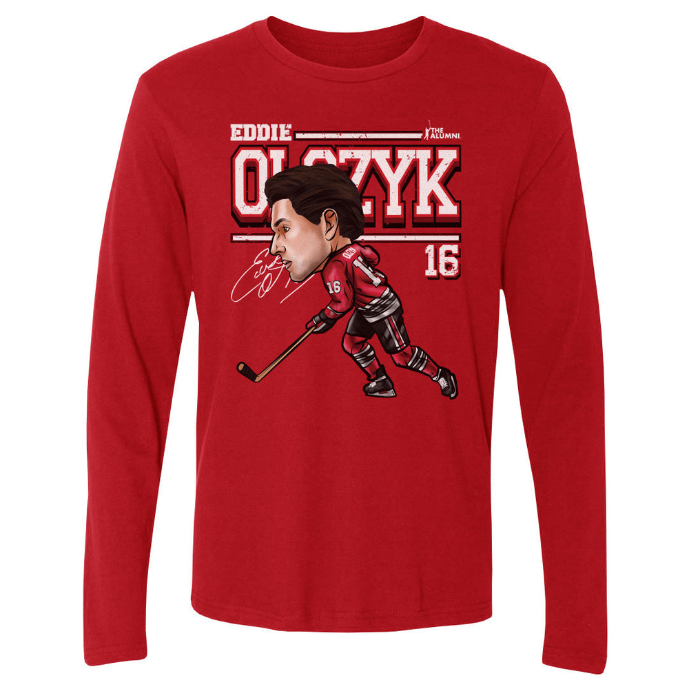 Eddie Olczyk Chicago Cartoon WHT (ONLINE ORDER ONLY)