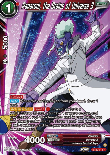Paparoni, the Brains of Universe 3 (BT20-013) [Power Absorbed] (ONLINE ORDER ONLY)