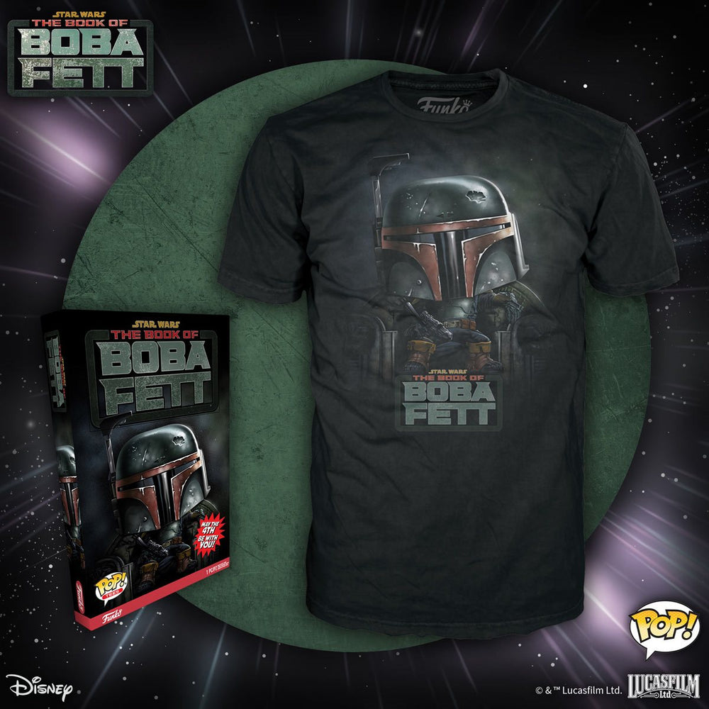 Star Wars May the 4th Boba Fett Adult Boxed Gray Pop! T-Shirt (Online Order Only)