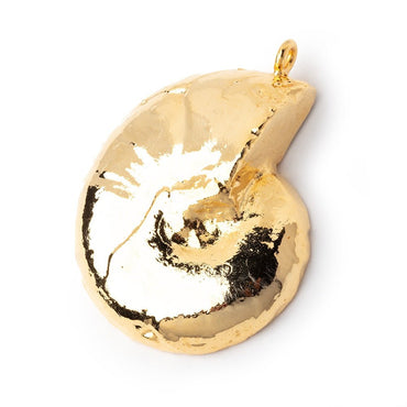 36.5x31.5mm Gold Leafed Ammonite Fossil Pendant 1 focal piece (ONLINE ORDER ONLY)