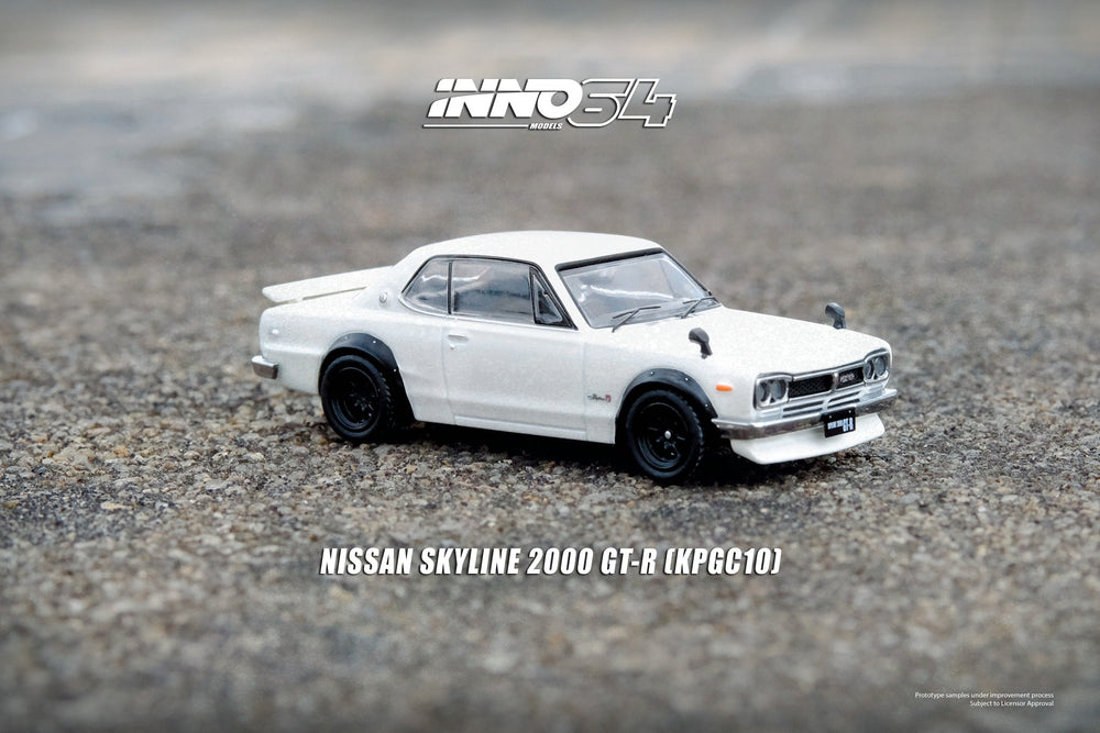 Inno64 Nissan Skyline 2000 GT-R (KPGC10) in White 1:64 (ONLINE ORDER ONLY)