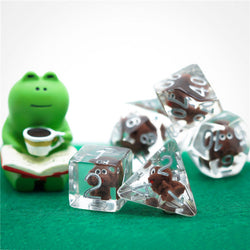 Teddy Dog Dice 7-Dice Set Resin Dungeons and Dragons Dice (Online Only)