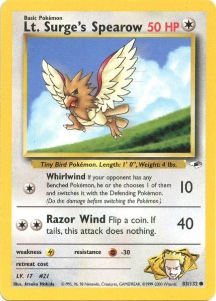 Lt. Surge's Spearow (83/132) [Gym Heroes Unlimited] (Online Only)
