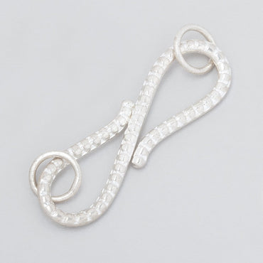 36x10mm Sterling Silver S Hook Ribbed Design 1 piece (ONLINE ORDER ONLY)