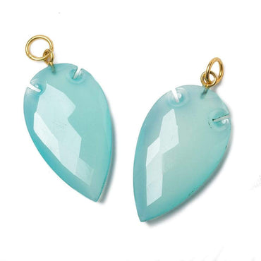 36x20mm Aqua Blue Chalcedony Faceted Arrowhead Focal Pendant 1 piece (ONLINE ORDER ONLY)