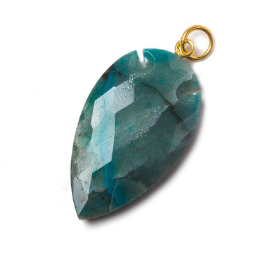 36x20mm Chrysocolla Faceted Arrowhead Focal Pendant 1 piece (ONLINE ORDER ONLY)