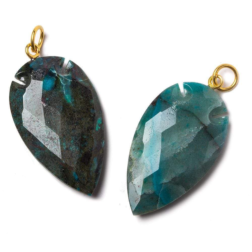 36x20mm Chrysocolla Faceted Arrowhead Focal Pendant 1 piece (ONLINE ORDER ONLY)