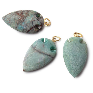 36x20mm Chrysocolla Matte Arrowhead Focal Pendant 1 piece (ONLINE ORDER ONLY)