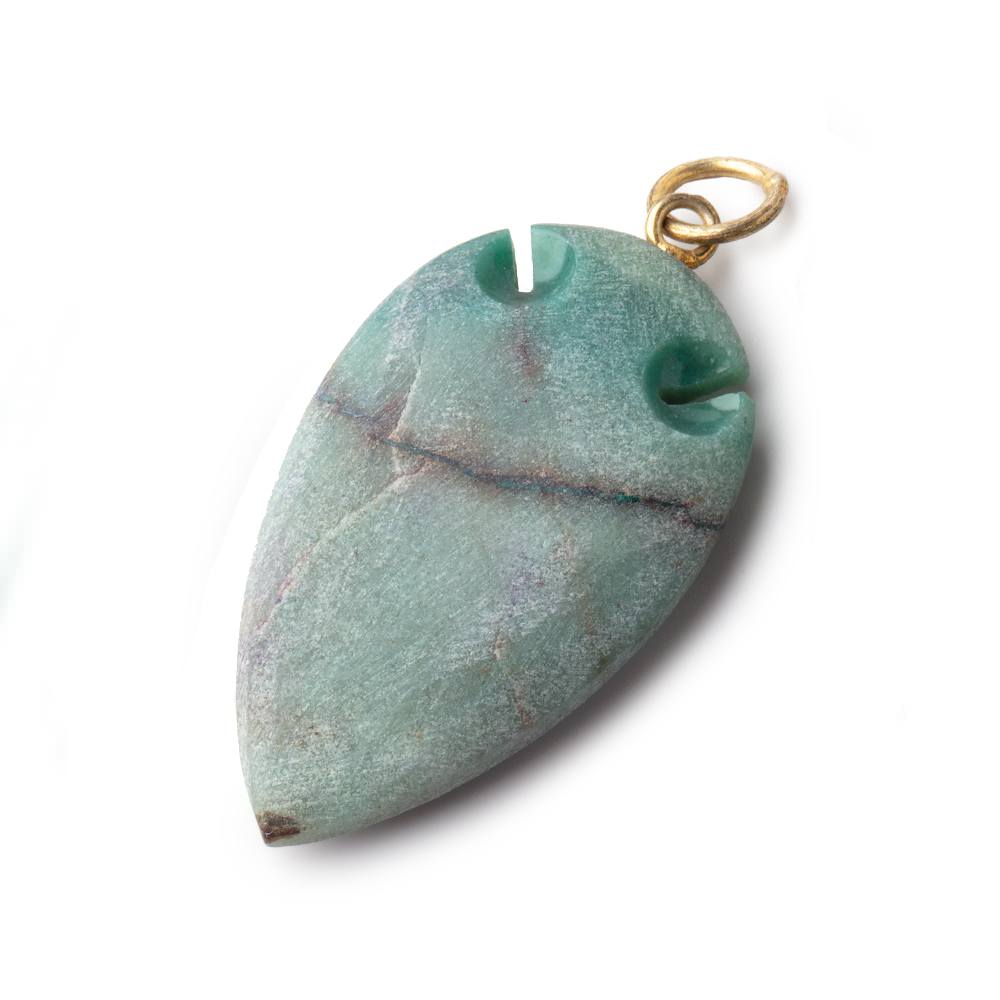 36x20mm Chrysocolla Matte Arrowhead Focal Pendant 1 piece (ONLINE ORDER ONLY)