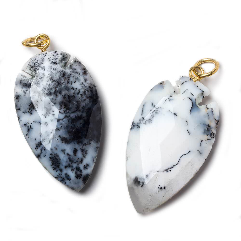36x20mm Dendritic Opal Faceted Arrowhead Focal Pendant 1 piece (ONLINE ORDER ONLY)