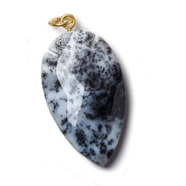 36x20mm Dendritic Opal Faceted Arrowhead Focal Pendant 1 piece (ONLINE ORDER ONLY)