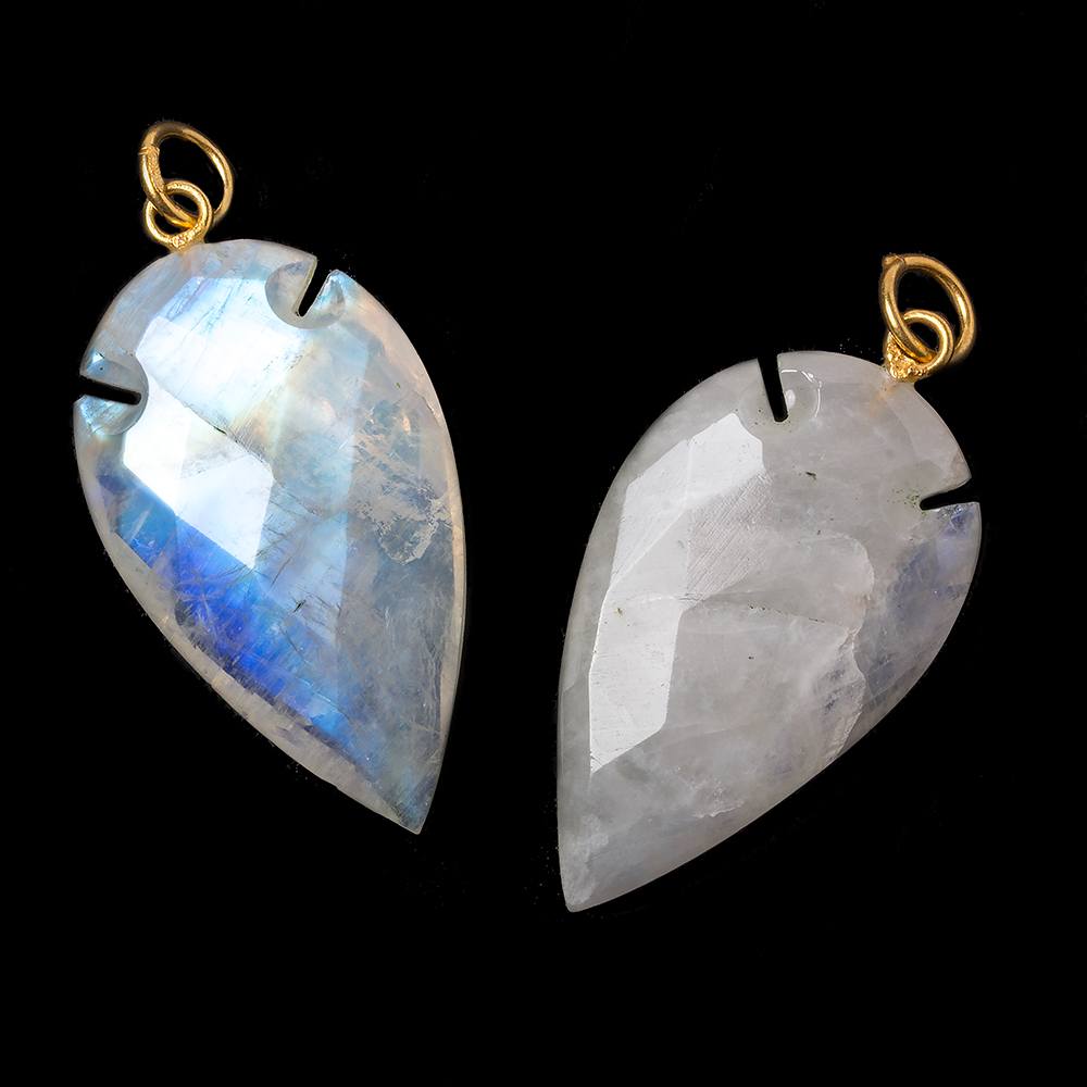 36x20mm Rainbow Moonstone Faceted Arrowhead Focal Pendant 1 piece (ONLINE ORDER ONLY)