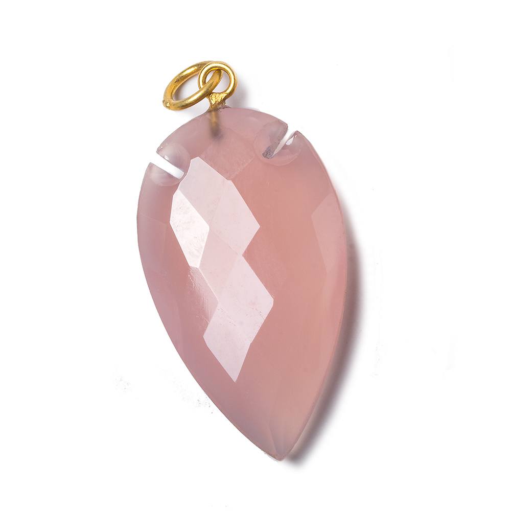 36x20mm Rose Pink Chalcedony Faceted Arrowhead Focal Pendant 1 piece (ONLINE ORDER ONLY)