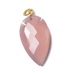 36x20mm Rose Pink Chalcedony Faceted Arrowhead Focal Pendant 1 piece (ONLINE ORDER ONLY)