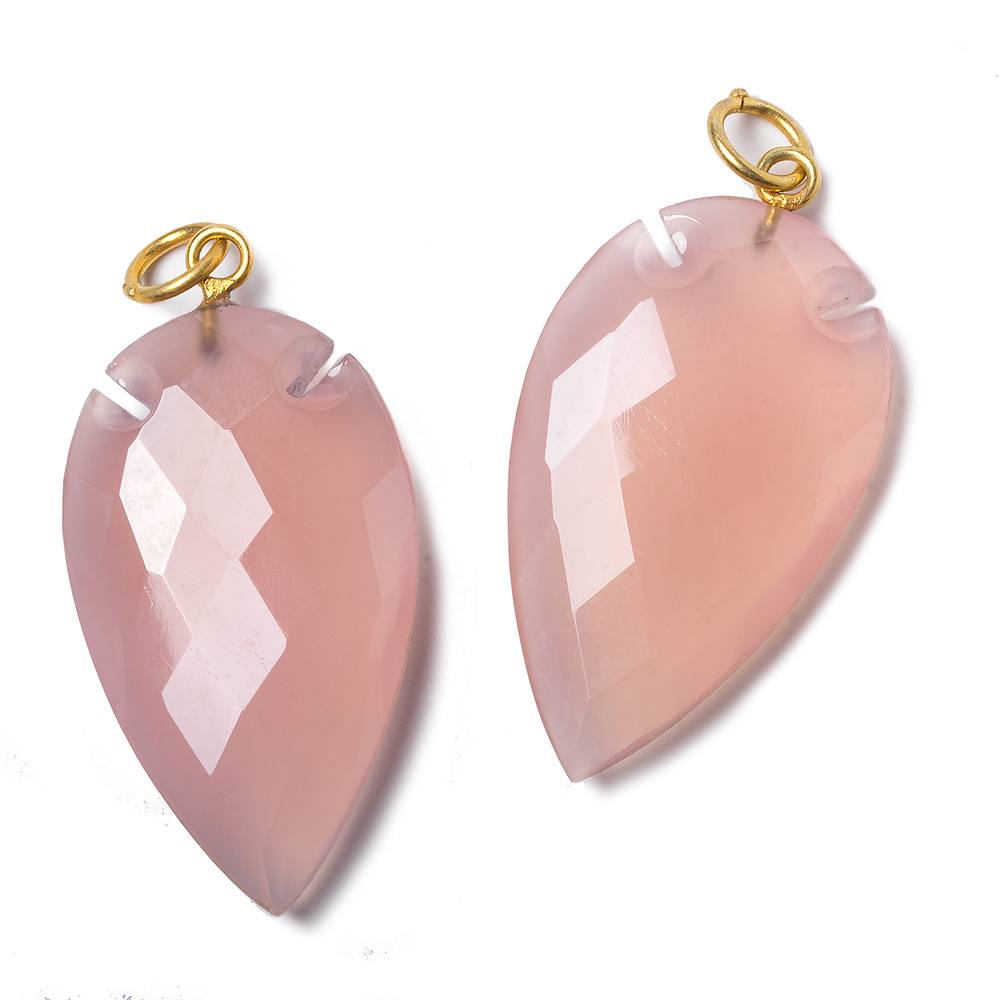 36x20mm Rose Pink Chalcedony Faceted Arrowhead Focal Pendant 1 piece (ONLINE ORDER ONLY)