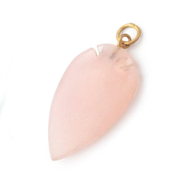 36x20mm Rose Pink Chalcedony Matte Arrowhead Focal Pendant 1 piece (ONLINE ORDER ONLY)