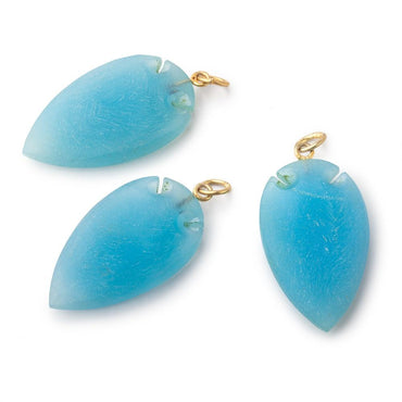 36x20mm Santorini Blue Chalcedony Matte Arrowhead Focal Pendant 1 piece (ONLINE ORDER ONLY)