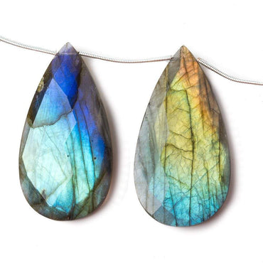 36x22-42x23mm Labradorite faceted pear briolette beads 8 inch 8 pieces A (ONLINE ORDER ONLY)