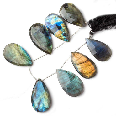 36x22-42x23mm Labradorite faceted pear briolette beads 8 inch 8 pieces A (ONLINE ORDER ONLY)