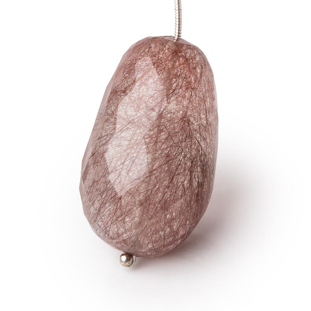 36x22mm Rutilated Quartz Faceted Nugget Focal Bead 1 piece (ONLINE ORDER ONLY)