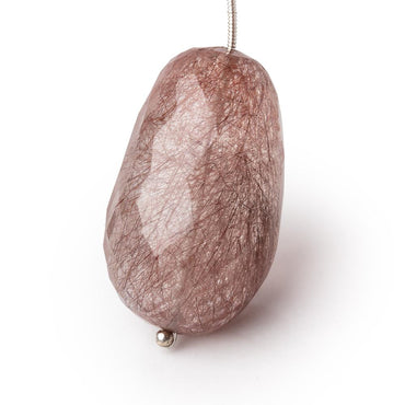 36x22mm Rutilated Quartz Faceted Nugget Focal Bead 1 piece (ONLINE ORDER ONLY)