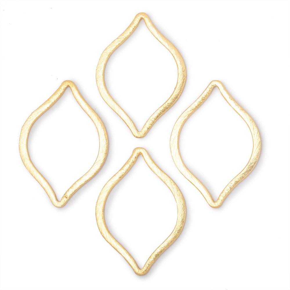 36x26mm Brushed Marquise Charm Set of 4 pieces (ONLINE ORDER ONLY)