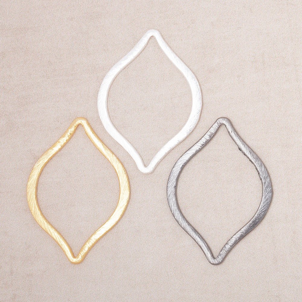 36x26mm Brushed Marquise Charm Set of 4 pieces (ONLINE ORDER ONLY)