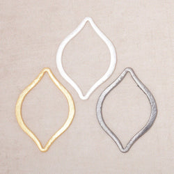 36x26mm Brushed Marquise Charm Set of 4 pieces (ONLINE ORDER ONLY)